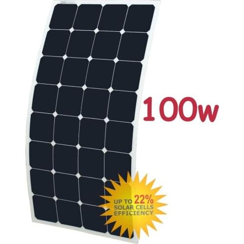 100W 2pcs 12V Flexible Solar Panel Generator Caravan Camping Power Mono Charging Kit