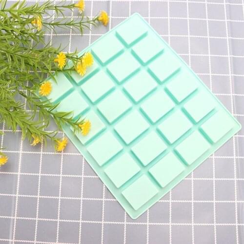 24 Holes Rectangle Ice Cube Mold Chocolate Fondant Silicone Mould Cake Cookie Baking Tray