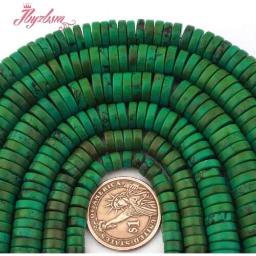2x6,2x8,3x10,3x12mm Heishi GreenTurquoise Stone Loose Bead For DIY Necklace Bracelets Jewelry Making 15" Free Shipping Wholesale