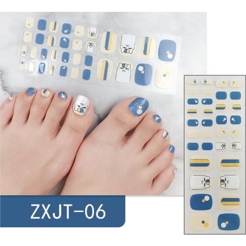 34Tips/Sheet Cartoon Toenail Stickers Waterproof Non-toxic Sticker Charming Full Toenail Wrap DIY Nail Art Tool Pedicure Drop