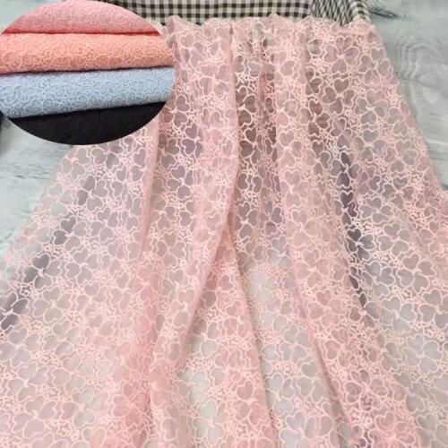 5Yards/lot New Arrive African Organza Embroidered Lace Fabric 2017 High Quality French Tulle Nigerian Lace Fabric For Wedding