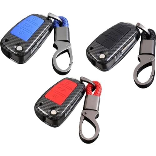 Car Key Case Cover for A4L A5 A6L A3 Q7 Q3 Q5L A8L ABS+Silicone Key Fob Shell Holder Protector Keychain Bag