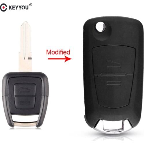 KEYYOU 2 Button Modified Flip Remote Folding Car Key Fob Case For Opel Vauxhall Astra Zafira Omega Vectra Frontera YM28 Blade