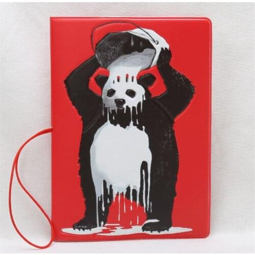 14*9.6cm PVC Passport Cover Travel Wallet Document Passport Holder Organizer Covers 3D Design Panda Printed Business Card Holder