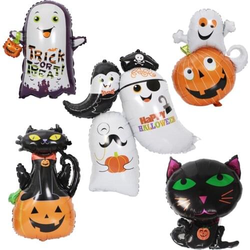 Halloween balloon children toy aluminum foil balloon ghost pumpkin black cat balloon easter party atmosphere decoration balloon