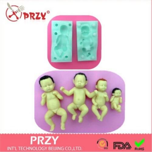 Baby Silicone Mold Cake Decoration Mold Moulds Fondant Silicon Aroma Stone Rubber Eco-friendly Pr 4pcs PRZY 3D