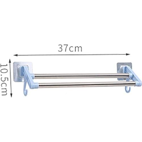 Double-layer Stainless Steel Towel Rack with Hook Tableware Wipes Holders for Kitchen Wall Shelf Storage Bathroom Organization