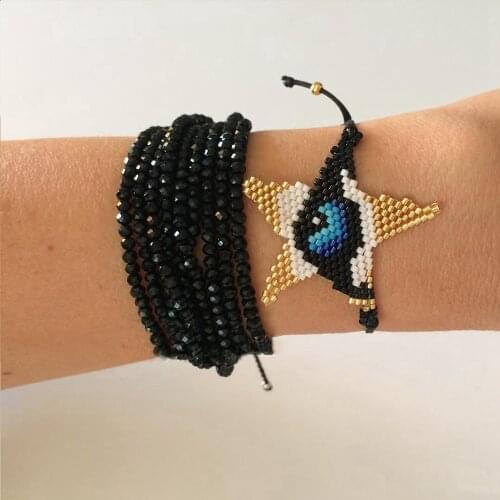 Go2boho Evil Eye Bracelet Fashion Women Jewelry Miyuki Bead Pulsera Gift Friendship Jewellery Multilayer Crystal Beads Bracelets