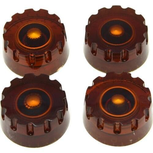 KAISH 4x Amber LP Guitar Knurled Control Knobs Speed Metric Knob Fits LP