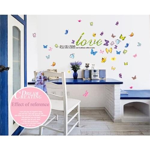 Creative stickers Beautiful butterfly wallpaper Household adornment to wall stickers decoration Furnishing art