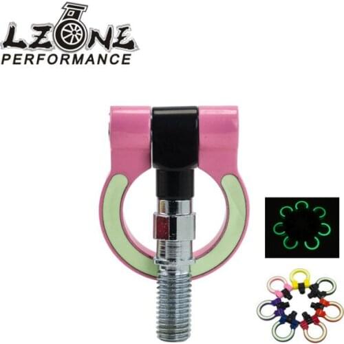 LZONE - Universal Luminous Billet Aluminum Tow Hook noctilucous Triangle Ring Towing Hook For FOR JAPAN MODELS CAR