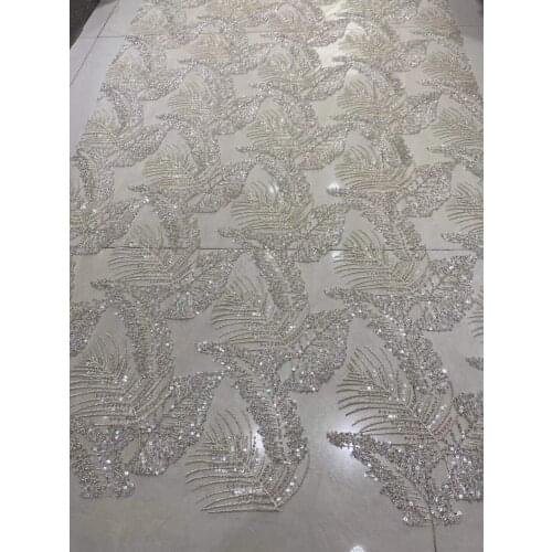Fashionable J-1888813 french embroidered Lace Fabric for nice dress with beads African French net Lace Fabric