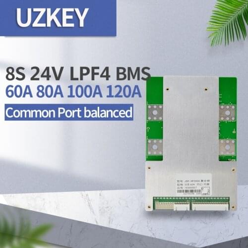 Lifepo4 8s bms 24v 80A 100A 120A temperature protection balance port common PCM battery battery module