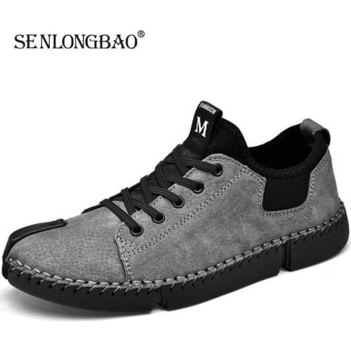 2020 New Comfortable Casual Shoes Handmade Loafers High Quality Cow Suede Mens shoes Men Flats Moccasins Shoes Size 38-46