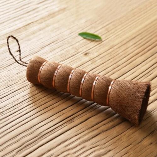 Natural Coconut Brown Pot Brush Non-stick Oil Long Handle Pan Brush Scourer Oil Cleaning Brush Can Hang Type Brush