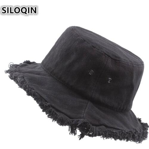 SILOQIN Novelty Mens Beach Caps Summer Burrs Cotton Retro Bucket Hat Foldable Big Brim Vintage Visor Hats For Women Fishing Hat