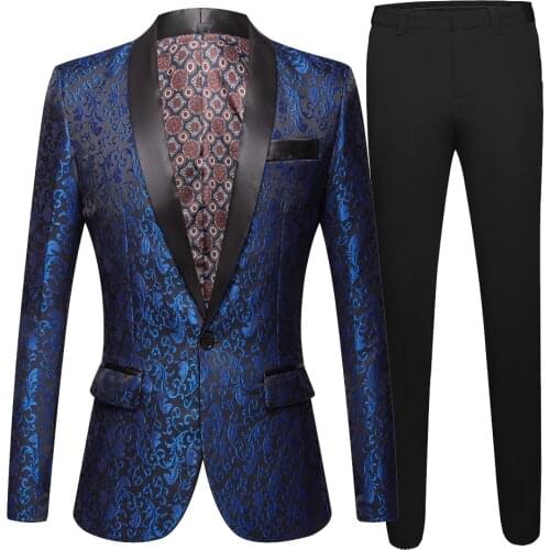 New Wine red Black White Pink Blue Men Suit Slim Fit Tuxedo Custom Blazer Groom Prom Wedding Suits（Jacket + black pants