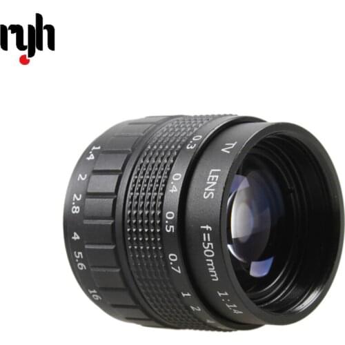 GloryStar 50mm F1.4 CCTV TV Movie lens+C Mount+Macro ring For Nikon F AI Mount SLR Camera D5600 D5300 D3300 D3400 D750 C-AI