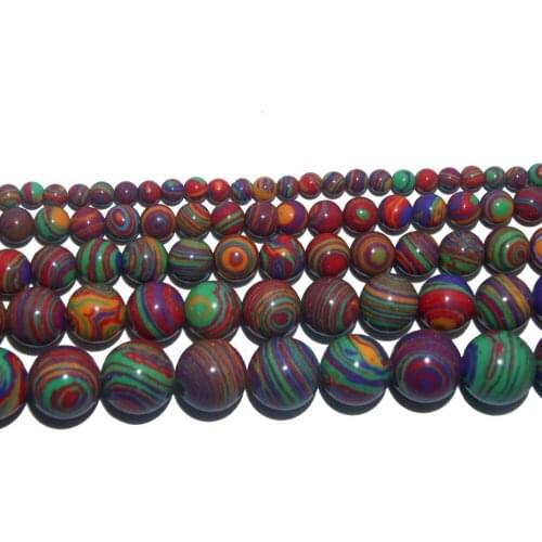 Wholesale Natural Stone Red Lace Malachite Round Loose Beads 4 6 8 10 12 MM Pick Size For Jewelry Making DIY Bracelet Necklace