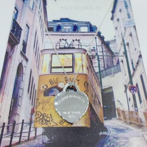 Original Charm Fashion Heart Pendant S925 Sterling Silver Necklace Womens High Quality Brand Jewelry Valentines Day Gift