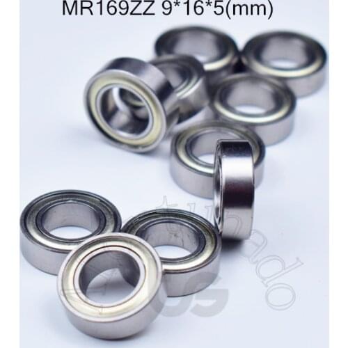 MR169ZZ 9*16*5(mm) 10piece bearing metal sealed ABEC-5 chrome steel miniature bearings hardware Transmission Parts