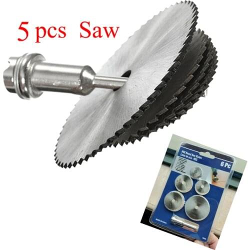 Mini Portable Saw Blade Set HSS Circular Rotary Blade Wheel Discs Mandrel For Rotary Tools Metal Cutter Power Tool Mandrel Set