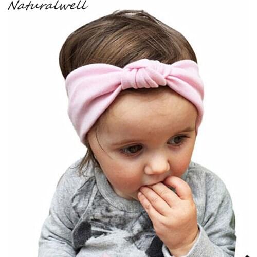 Naturalwell Newborn Baby Cotton Headbands Solid Color Elastic Twist Hair Accessoires Girl Hair Band 9 colors 1pc hb443