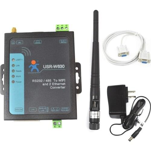 RS232/RS485 and WIFI, WiFi and Ethernet, Industrial Serial to WIFI and Ethernet Converter Supports 2 Ethernet Ports, Modbus RTU