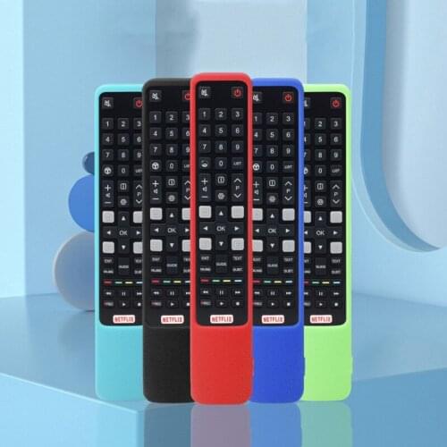 P8DC Silicone Washable Cover Anti-Slip Shockproof Impact-proof Protective Sleeve Compatible with TCL-RC802N Remote Control