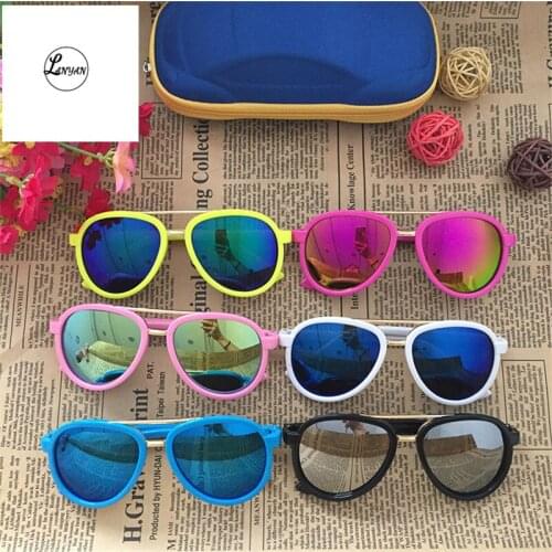 Pilot children sunglasses 2020 trendy kids girls boys toddler sun glasses yellow pink blue sliver black oculos de sol infantil