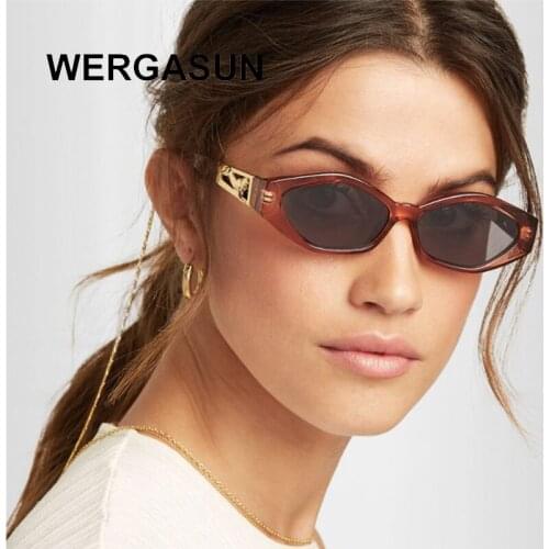 WERGASUN Fashion Vintage Sunglasses Women Brand Designer Retro Sunglass Rectangle Sun Glasses Female UV400