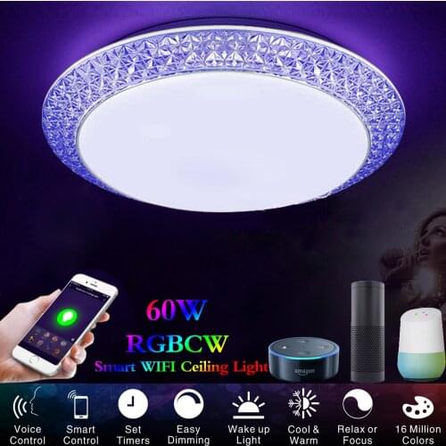 Mordern LED Ceiling Light RGBCW Dimmable AC110V 220V APP Remote Control WIFI Lighting Colorful bedroom living room Smart Lamp