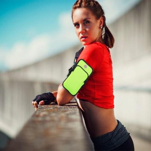 Sports Fitness Mobile Arm Bag Large Capacity Double Pockets Design Mens and Womens Running Waterproof Wrist Bag