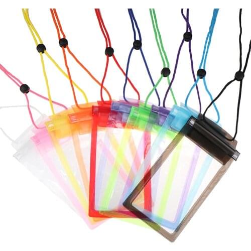 1Pcs Fashion Waterproof Bag For Cell Phone PVC Transparent Sealed Bag For Rafting Swimming Hot Spring Hanging Neck Phone Bag