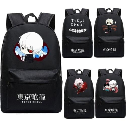 Tokyo Ghoul Half Face White Hair Kaneki Ken Backpack School Bags for Teenagers Bagpack Satchel Travel Bags Mochila Feminina