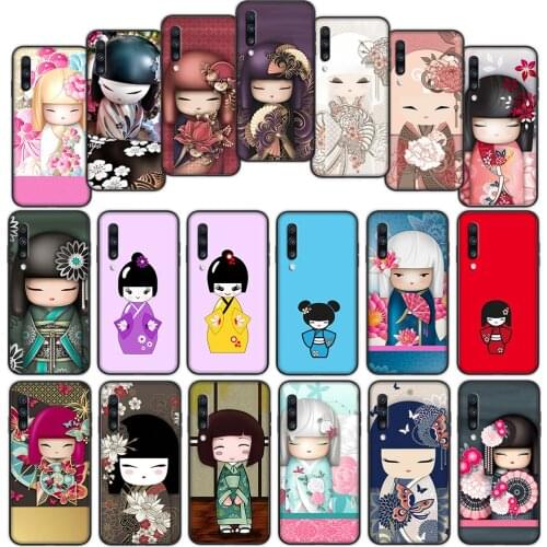 Japanese Kokeshi Doll Soft Cover Case for Samsung Galaxy S20fe S21 Plus A02 A12 A32 A52 A72 F62 M02 M62 Ultra Cover