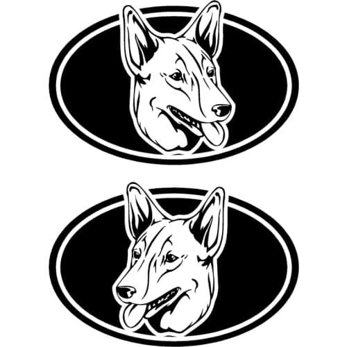 10.2*6.7CM 1Pair AUSTRALIAN KELPIE Dog Funny Car Sticker Classic Personality Rearview Mirror Decorative Decals C6-1861