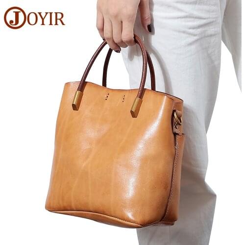 JOYIR Genuine Leather Shoulder Bags for Women High Quality Casual Female Handbags Tote Ladies Messenger Bags Top-Handle Bags