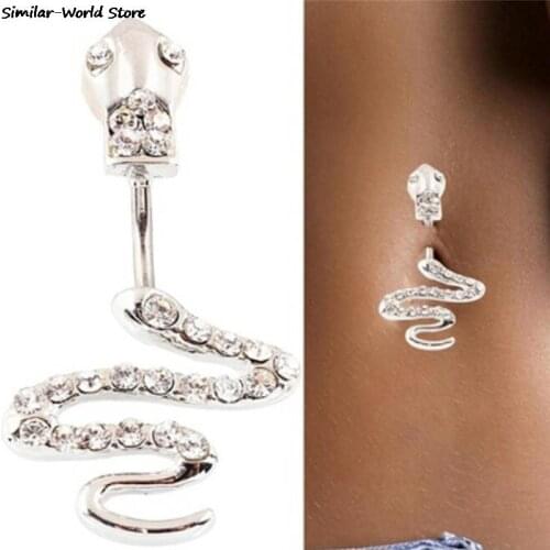 Surgical Steel Bar Nickel-free Retail Snake Belly Button Ring Fashion Lizard Lady Body Piercing Navel Belly Jewelry