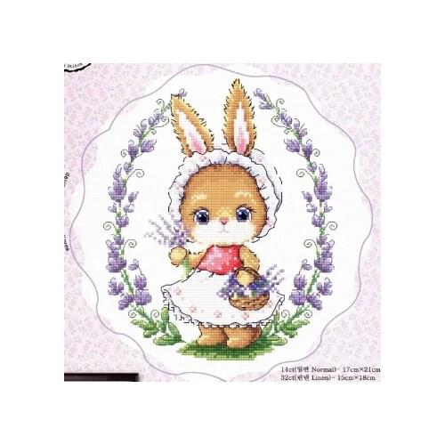 Gold Collection Lovely Counted Cross Stitch Kit Flower Bunny Rabbit SO