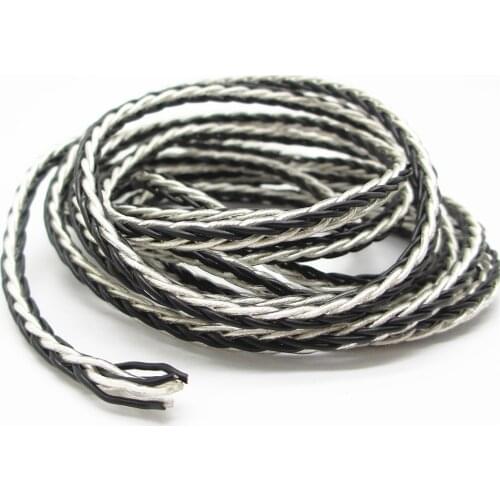 1Meter black + silver color 7N Pure Single Crystal Copper 8 Shares 152 Cores DIY Cable Earphone Accessories