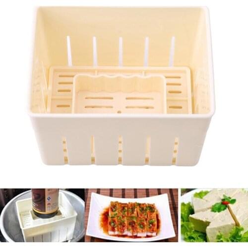 1PC Homemade DIY Mold Plastic Tofu Press Moulds Soybean Curd Tofu Making Mold With Cheese Cloth Kitchen Cooking Tool Set 150gA