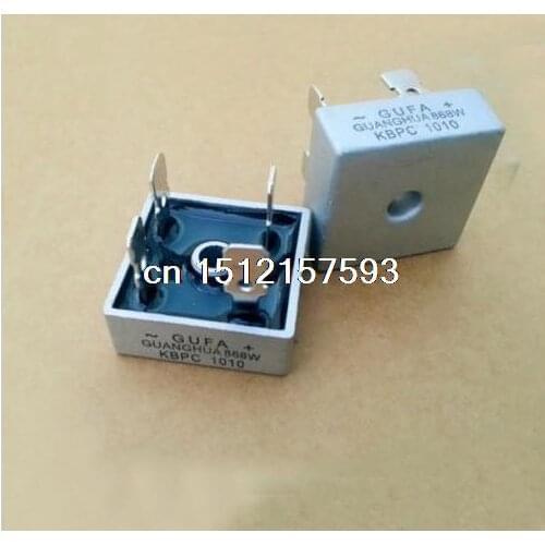 10PCS 50A 1000V Metal Case High Current Bridge Rectifier KBPC5010 28 x 28mm SizeSize