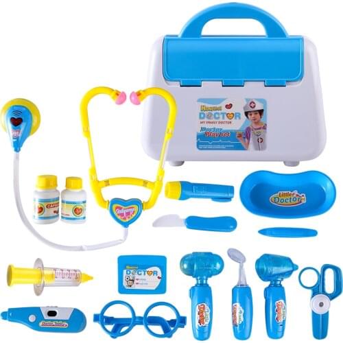15Pcs/Set Children Pretend Play Doctor Nurse Toy Set Portable Suitcase Medical Kit Kids Educational Role Play Classic Toys