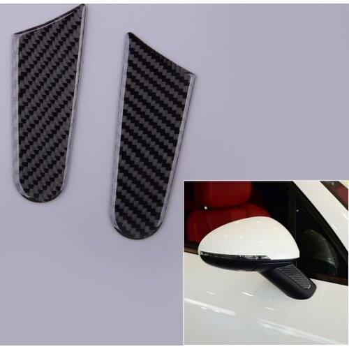 2Pcs/Set Car Rearview Mirror Decoration Trim Cover Sticker Black Fit For Porsche Cayenne Macan 2014 2015 2016 2017 2018 2019