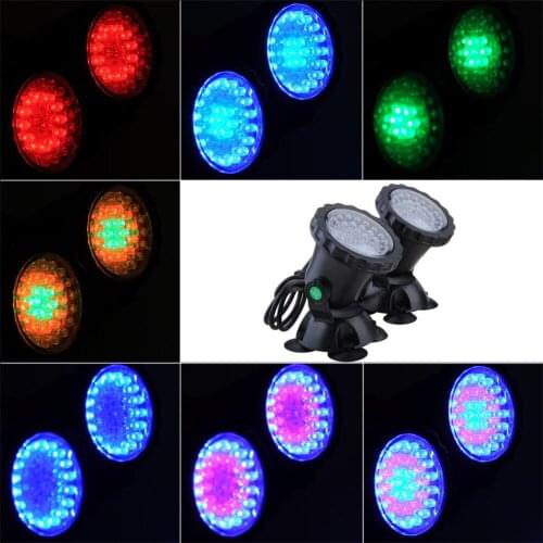 2in1 36LED Underwater Submersible Fish Tank Garden Pond Pool Fountain Aquarium SpotLight Submersible Landscape Lamp waterproof