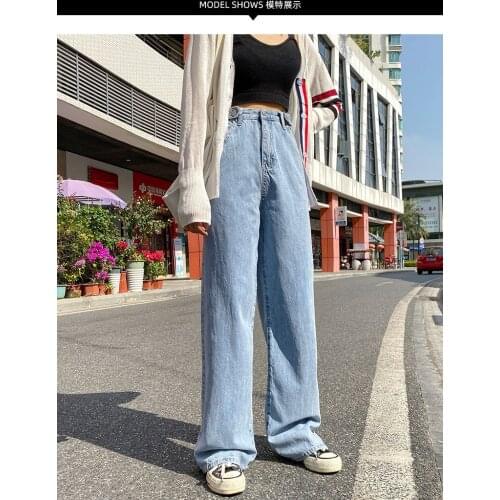 2020 Fashion Harajuku Straight Pants Woman Jeans High Waist Clothes Wide Leg Denim Clothing Streetwear Vintage Quality