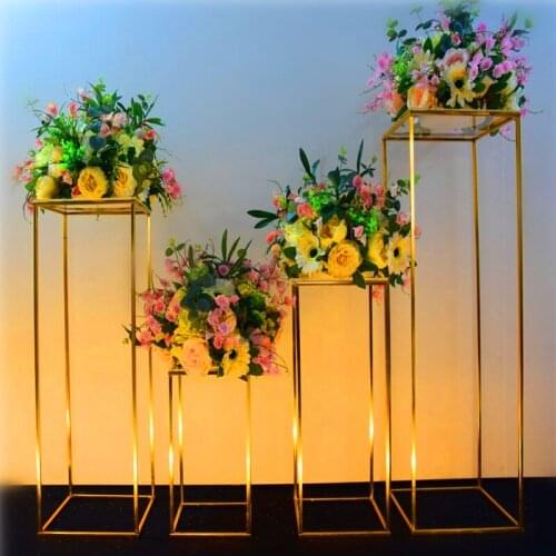 5PCS Flower Vases Wedding props Column Stand Metal Road Lead Christmas decoration Table Centerpiece Party Home decorat