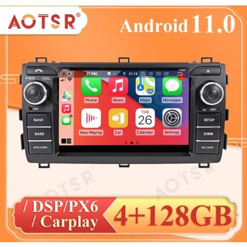 Android 11 4+128GB DSP Screen Carplay For TOYOTA AURIS Altis COROLLA 2012 2013 radio GPS navigation System multimedia