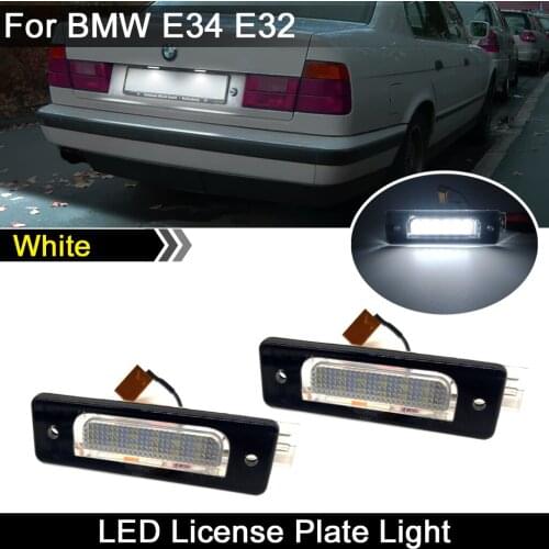 2Pcs For BMW 5 series E34 1988~1996 7series E32 1986~1994 High Brightness White LED License Plate Light Number Plate Lamp